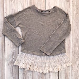 Boutique Sweater w/ Lace Hem - Size Medium